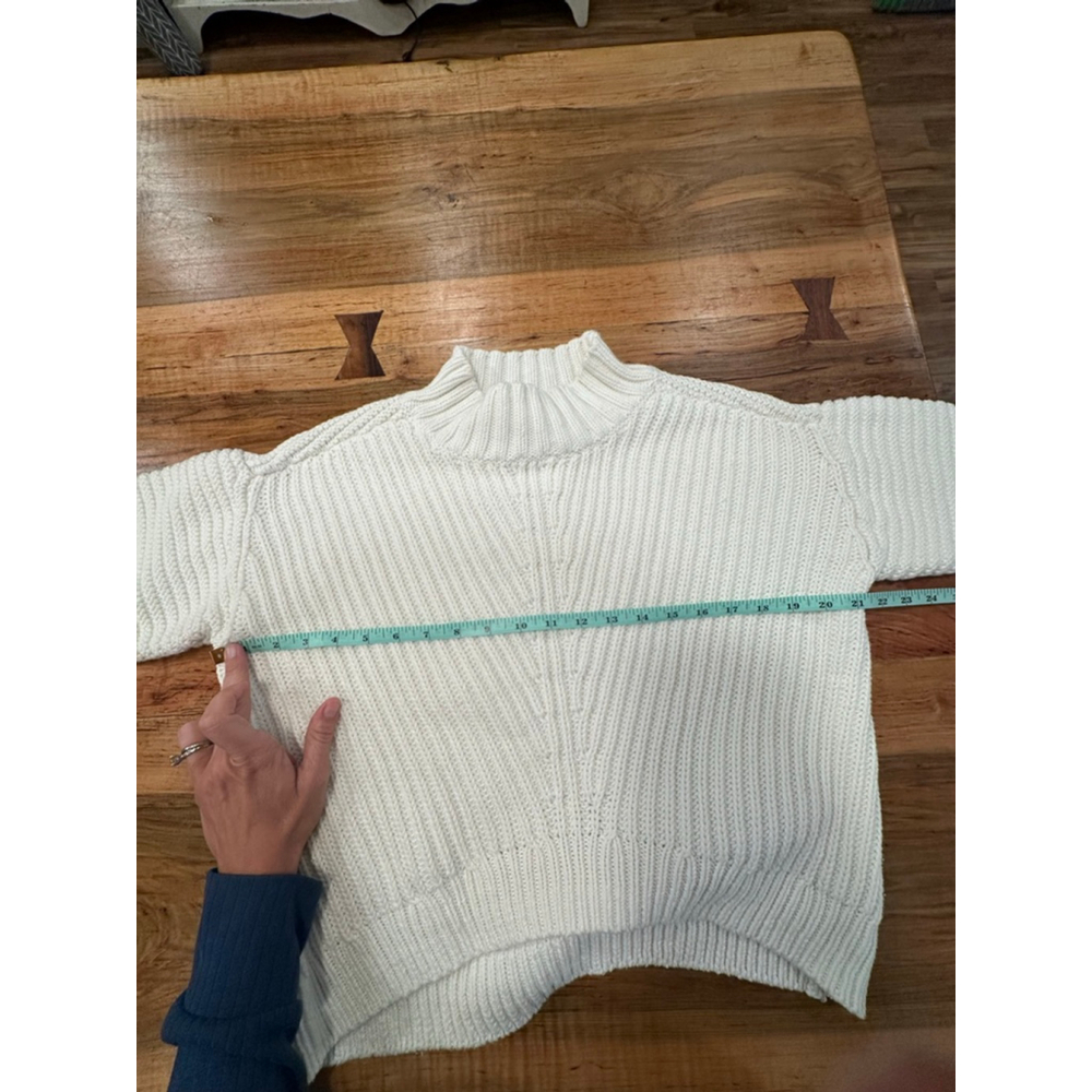 Lucky Brand White Mock Neck Knit Sweater Large - Picture 7 of 8